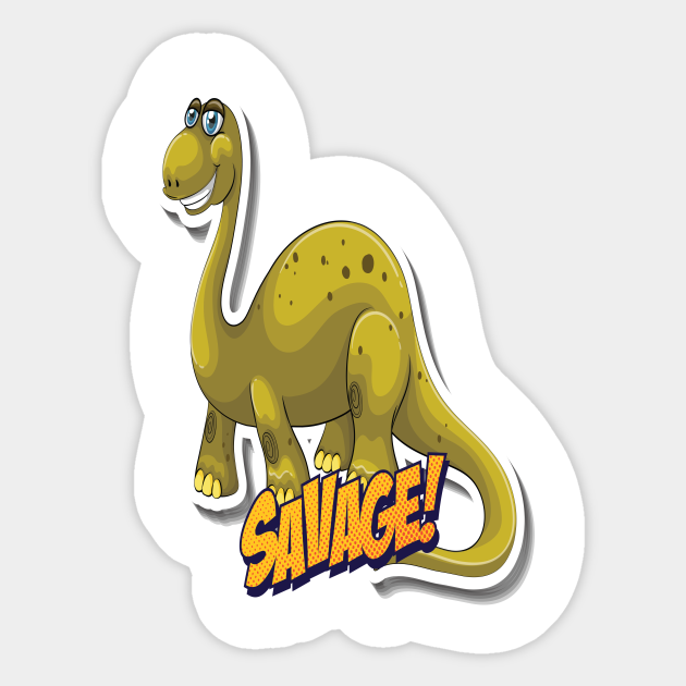 Brontosaurus Savage Dinosaur Cute Cartoon - Brontosaurus Savage Dinosaur Cute Carto - Sticker